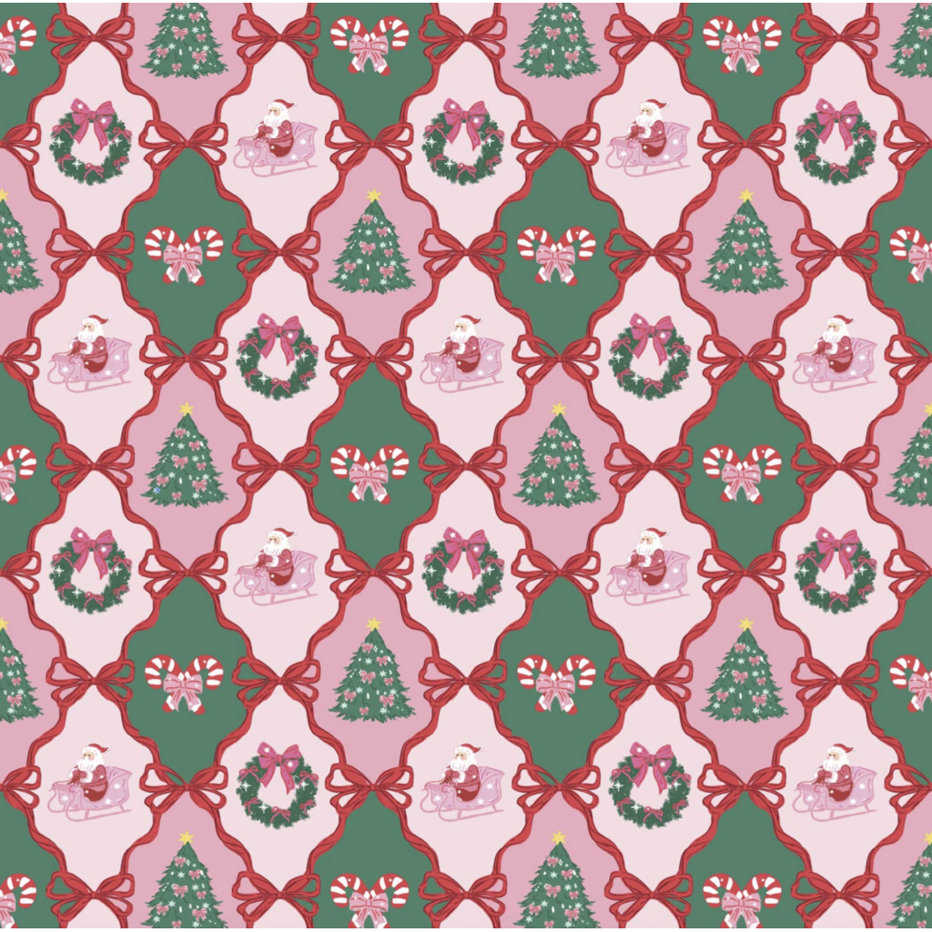 Santa's Candy Cane Cottage Wrapping Paper Roll Of 3 Sheets