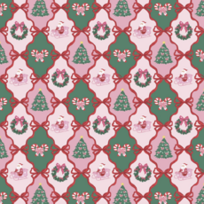 Santa's Candy Cane Cottage Wrapping Paper Roll Of 3 Sheets