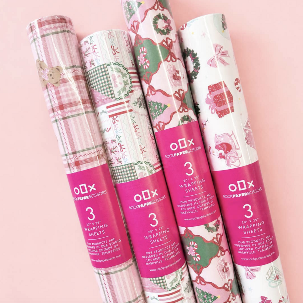 Santa's Candy Cane Cottage Wrapping Paper Roll Of 3 Sheets