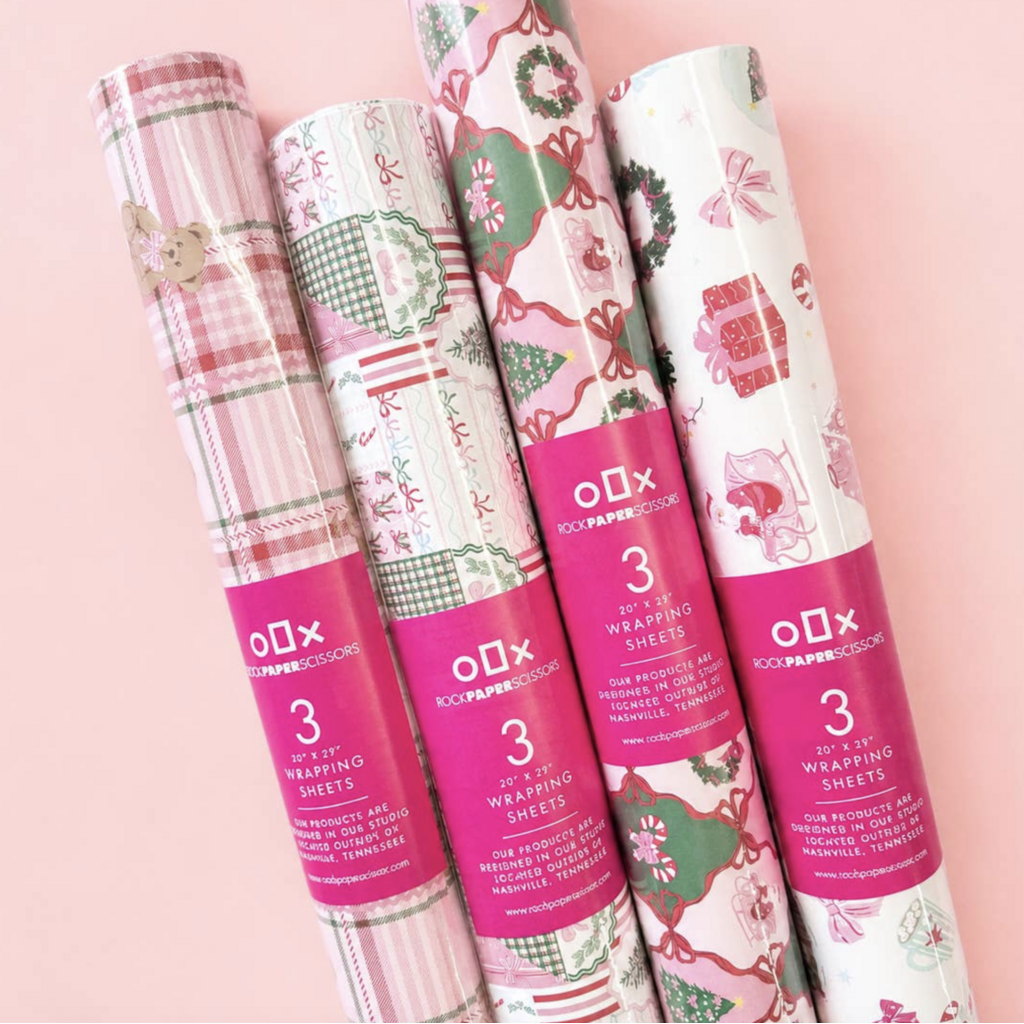 Holiday Patchwork Christmas Wrapping Paper Roll Of 3 Sheets