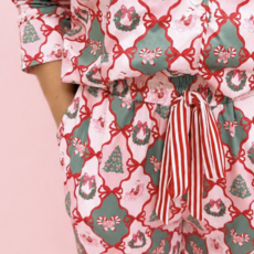 Santa's Candy Cane Christmas Pants Pajama Set