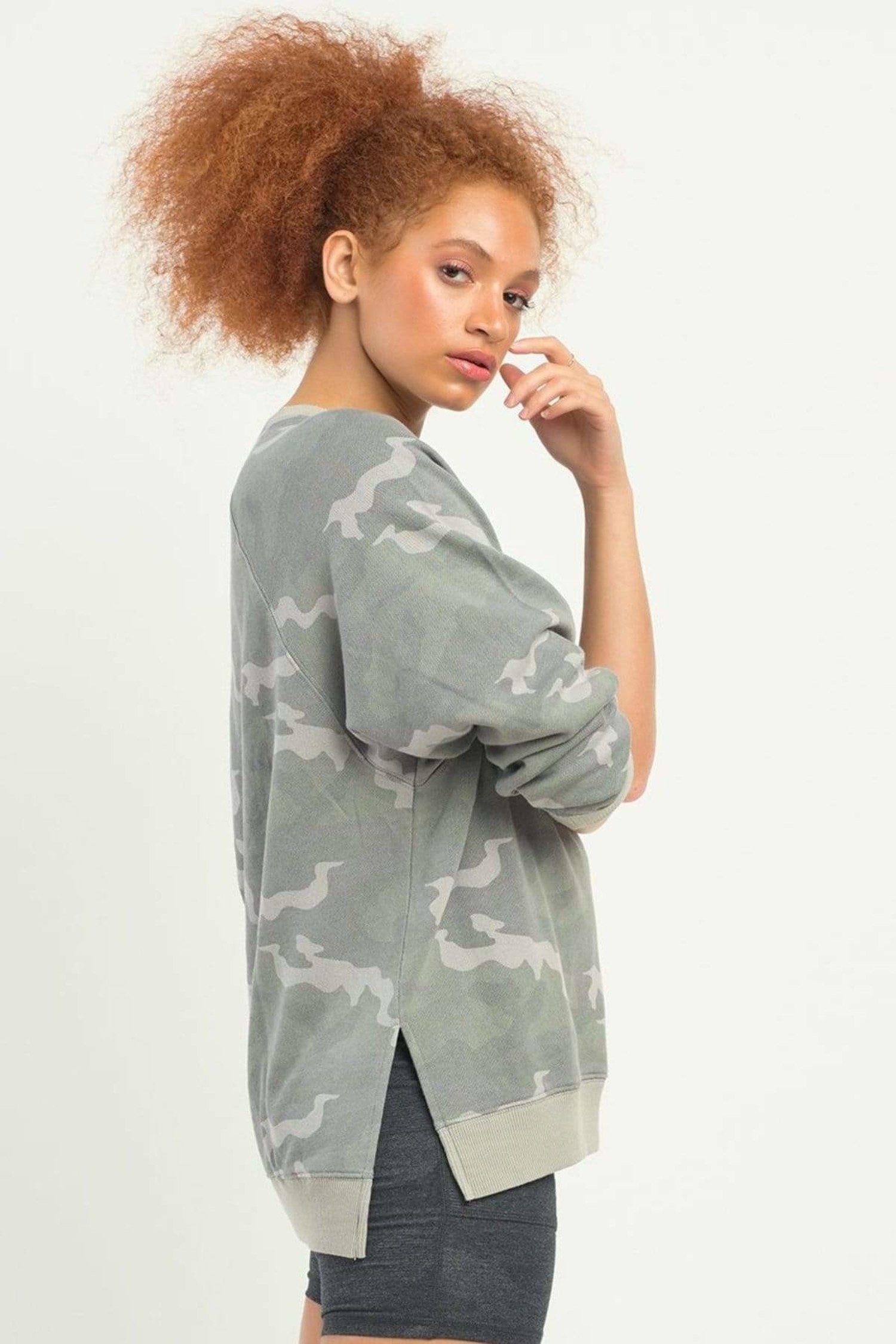 camo pullover sweater