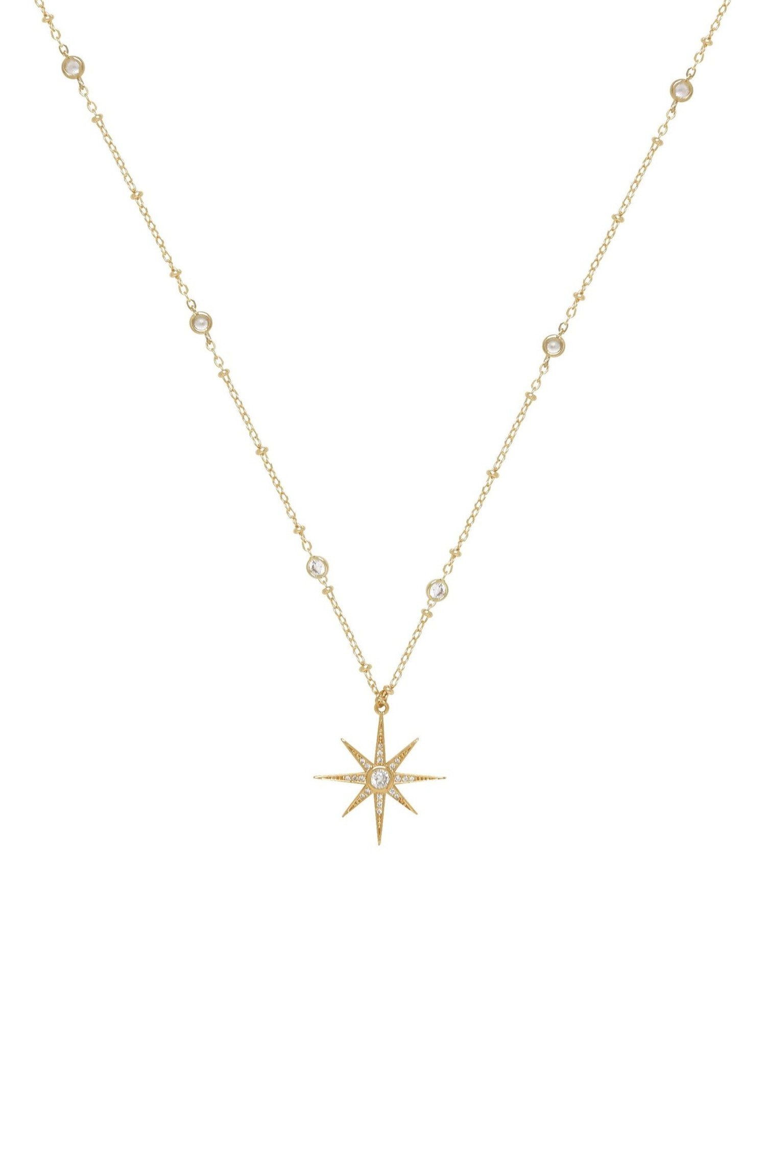 Starburst Pendant Necklace in Gold - JJ 