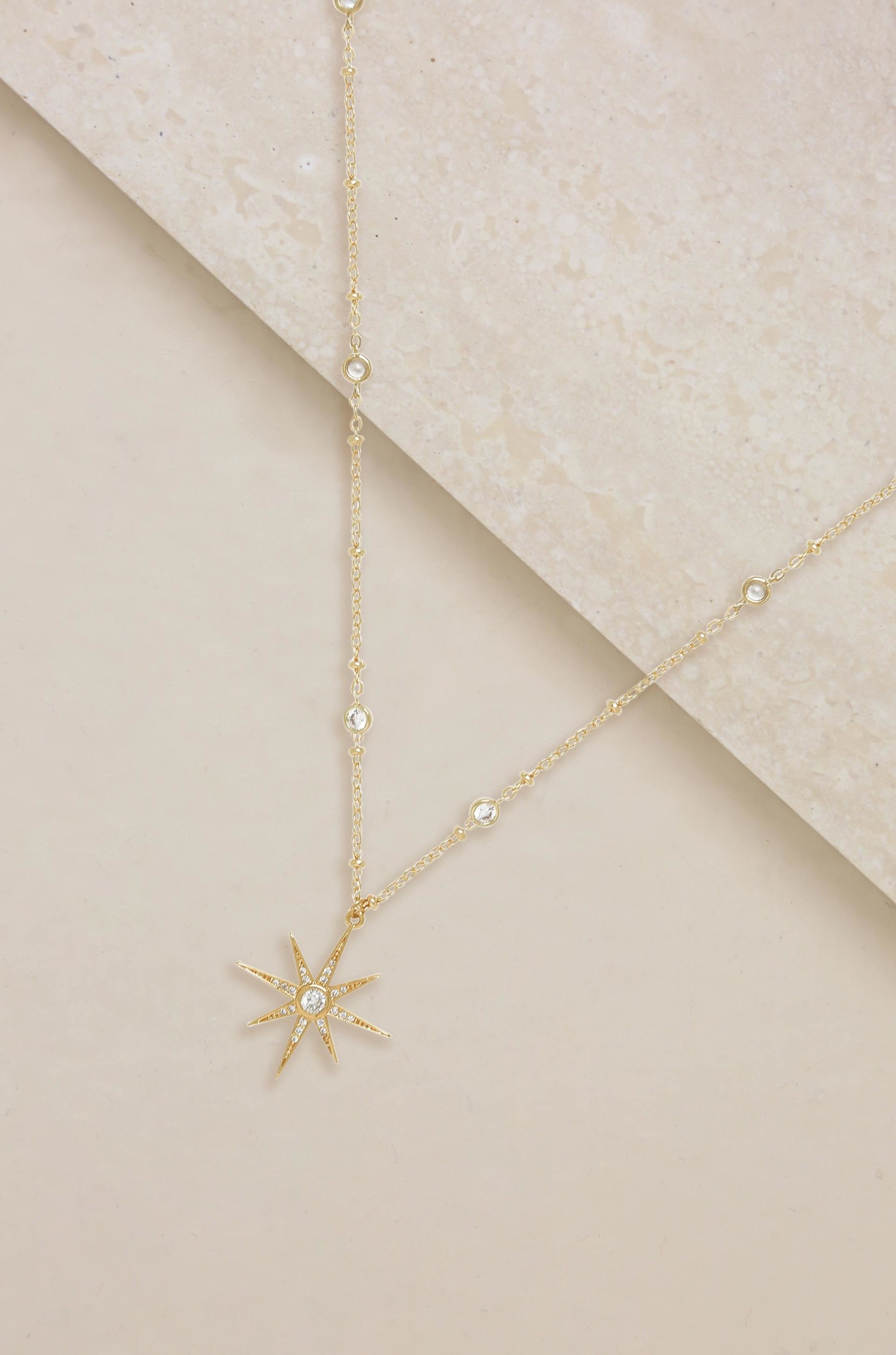 Starburst Pendant Necklace in Gold - JJ 