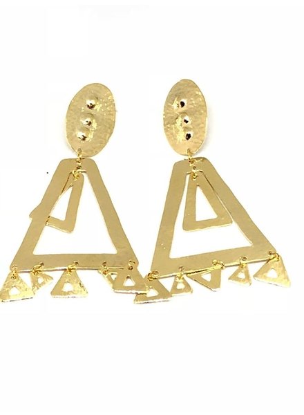Gold Triangle Earrings