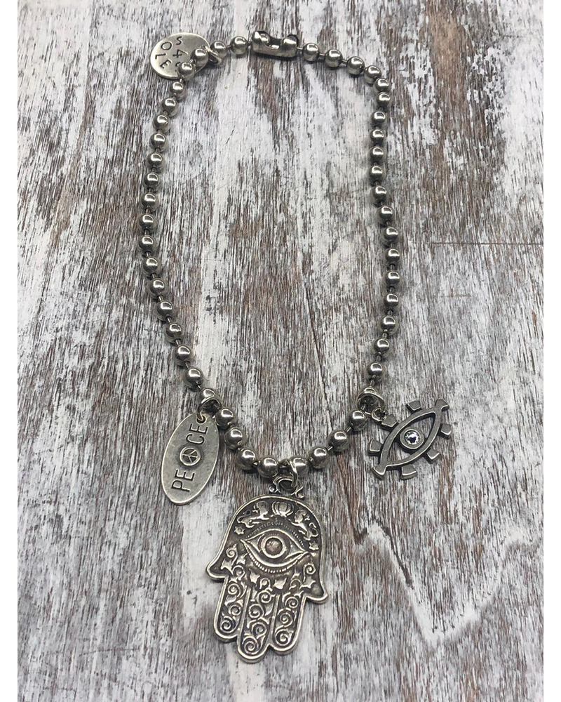 4 Soles Hamsa Necklace