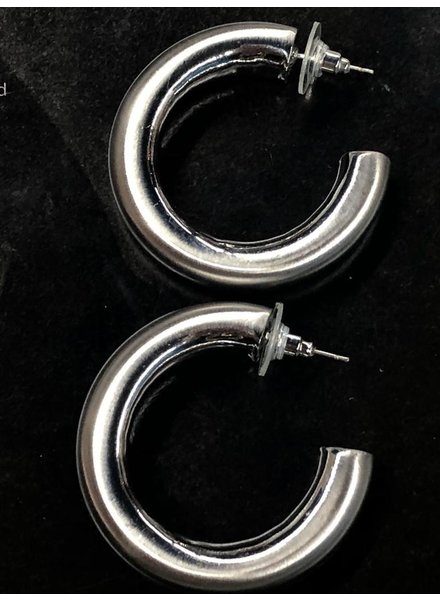 1.6” hoops Earrings Rhodium