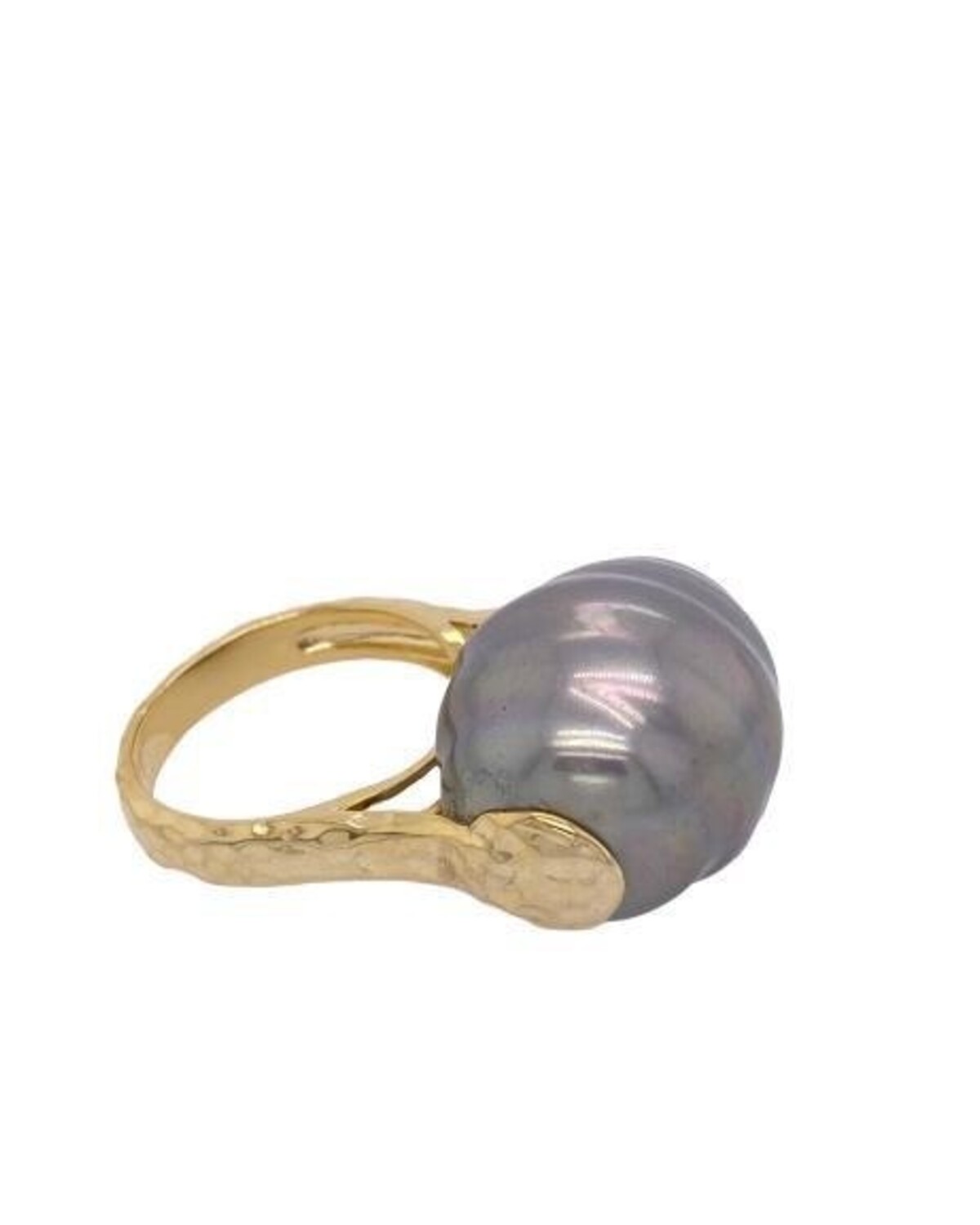 Grey Pearl Gold Ring