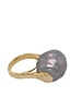 Grey Pearl Gold Ring
