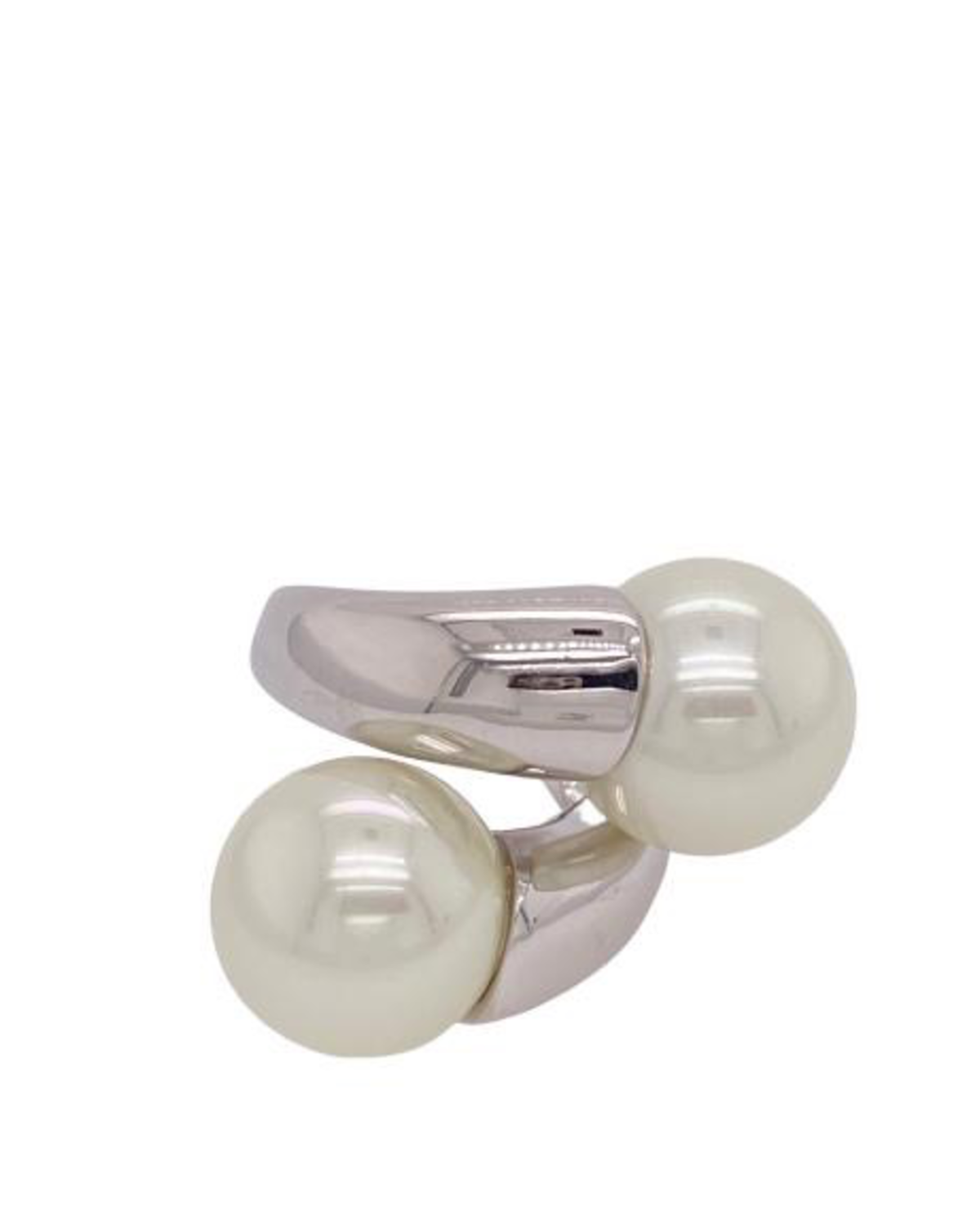 white silver ring
