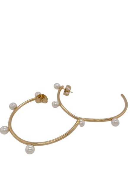 pearl Gold Loops