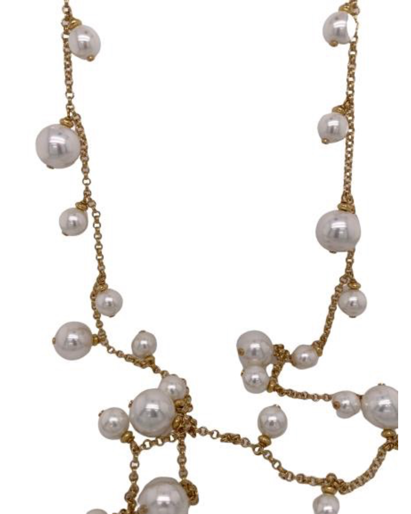 White Pearl Long Necklace