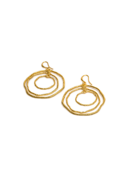 EARRINGS IRREGULAR CONCENTRIC CIRCLES