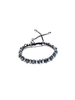 CROCHET STRING BRACELET BLUE SMALL STONES