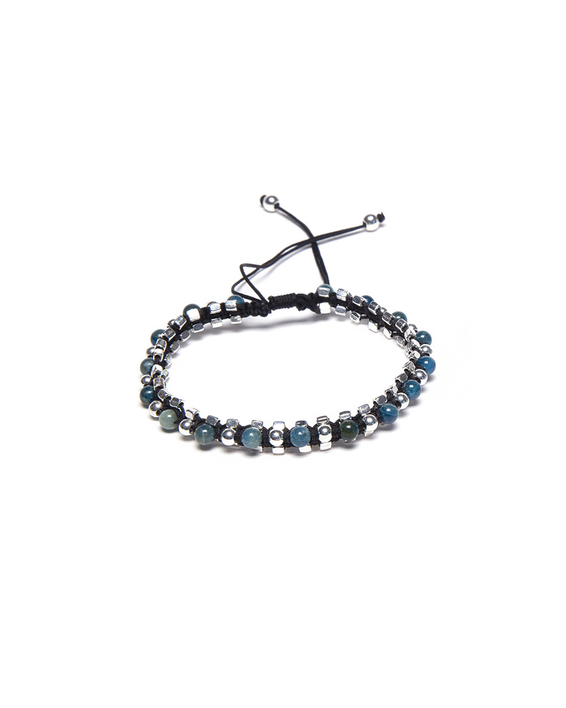 CROCHET STRING BRACELET BLUE SMALL STONES