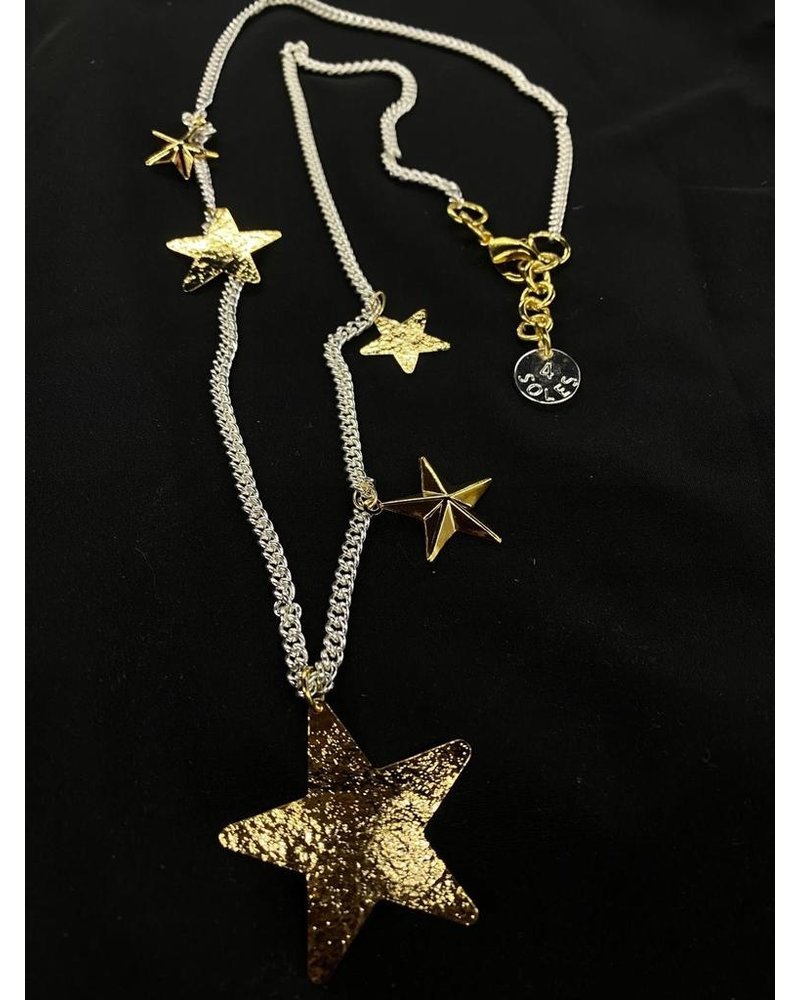 multi star long necklace by 4 soles