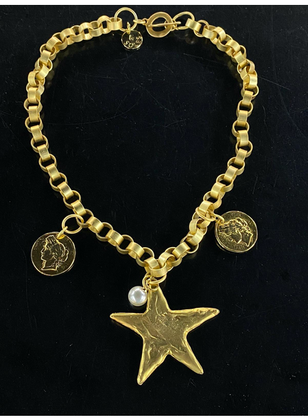 Big Star and Coins Necklace