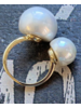 Double Pearl 18K Gold Plated Ring