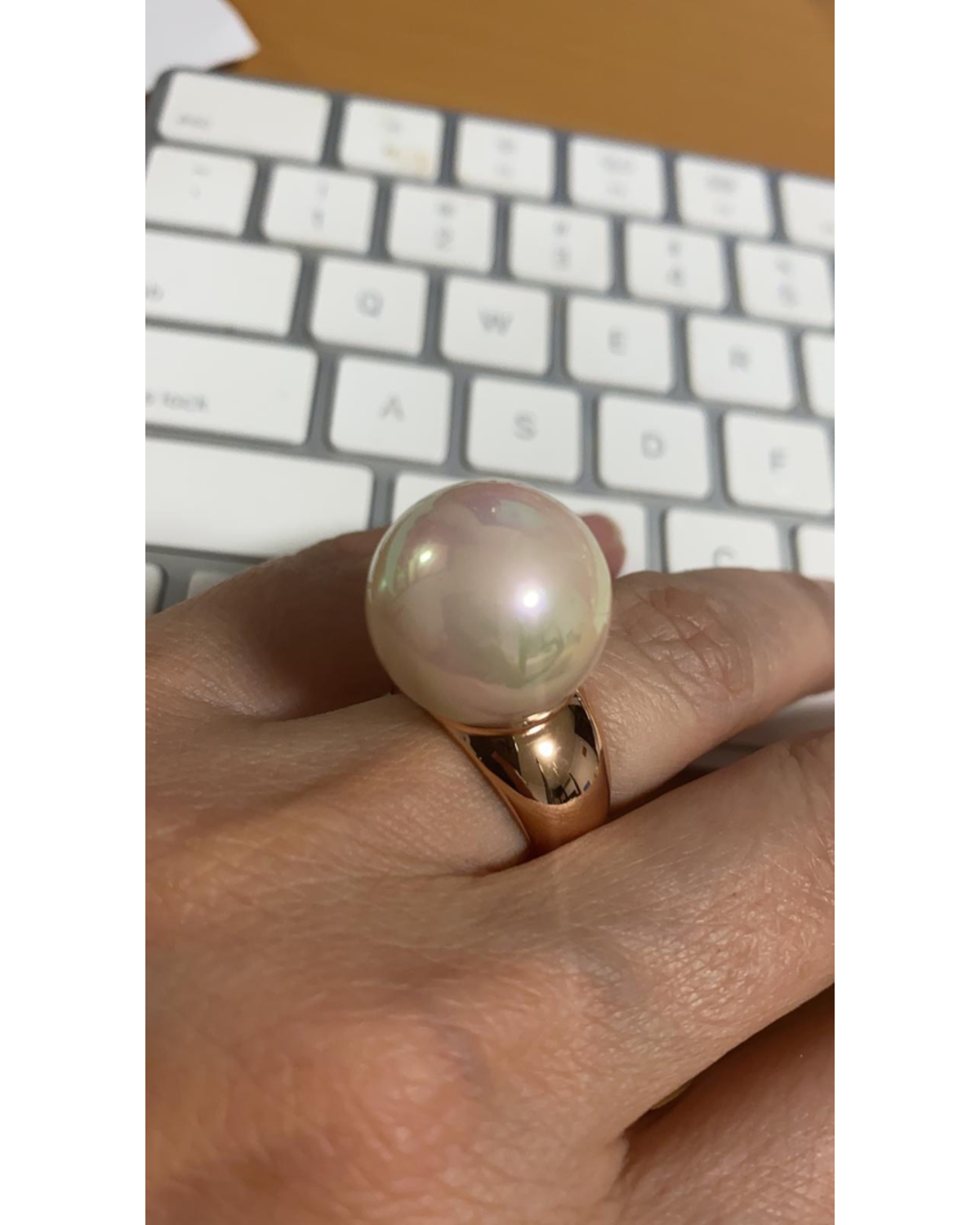 Pearl Ring Rose Gold 18k