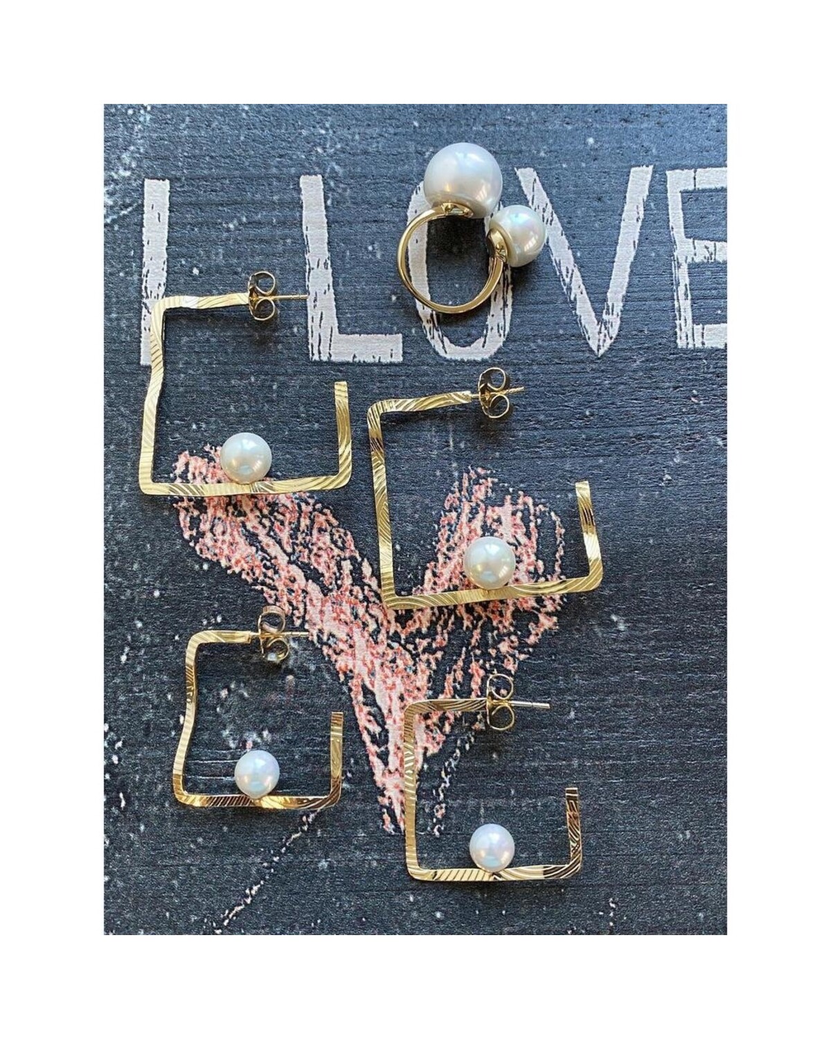 Square Pearl Earrings