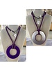 Reversible Necklace Plexi Purple Glass Silk Cord