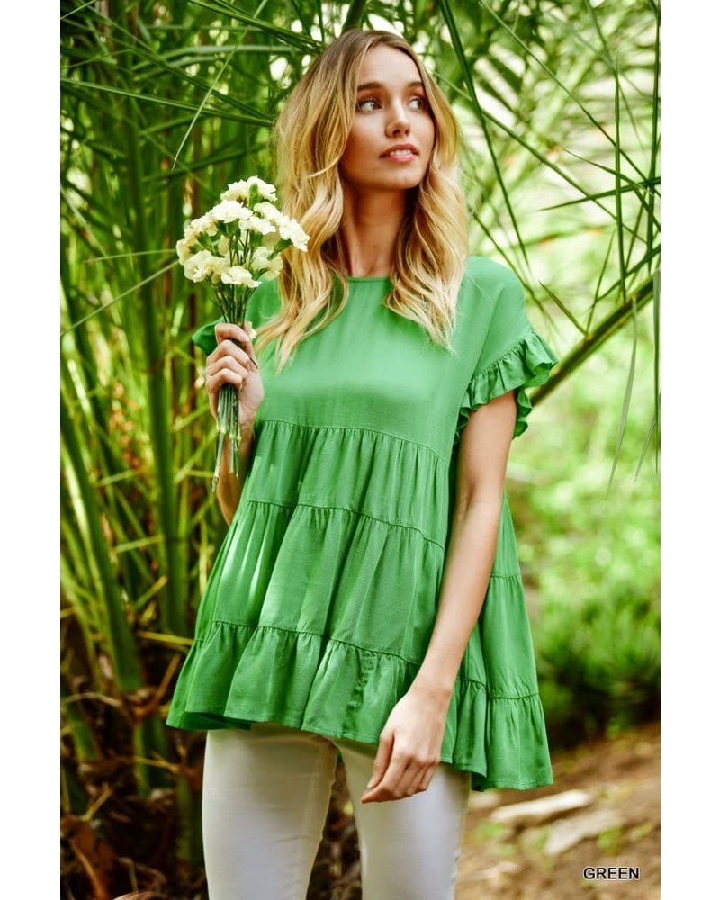 ruffle sleeve babydoll top