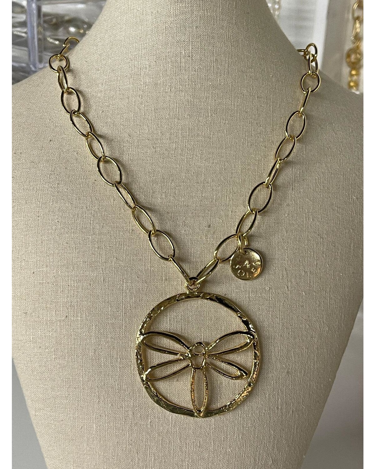Drangonfly Necklace Gold Plated