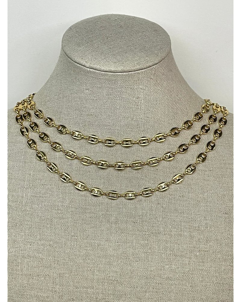 14k gold plated mariner chain link necklace.