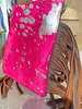 Leather Fuscia and Silver Purse with Brown Finge and Adjustable Straps