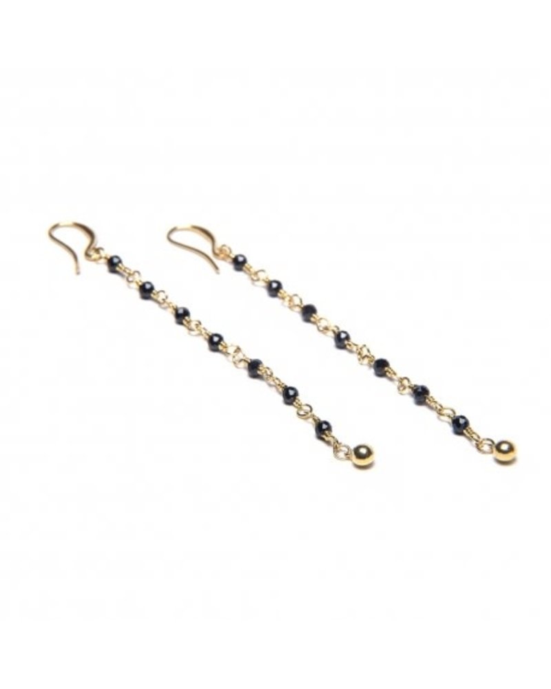 LINE SPHERES ONYX EARRING