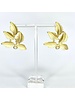 Pearl Leaf Gold Earrings