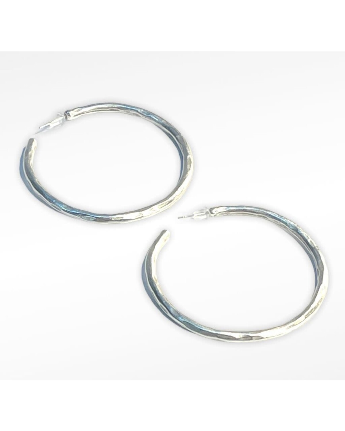 Large Silver Hoops Earrings