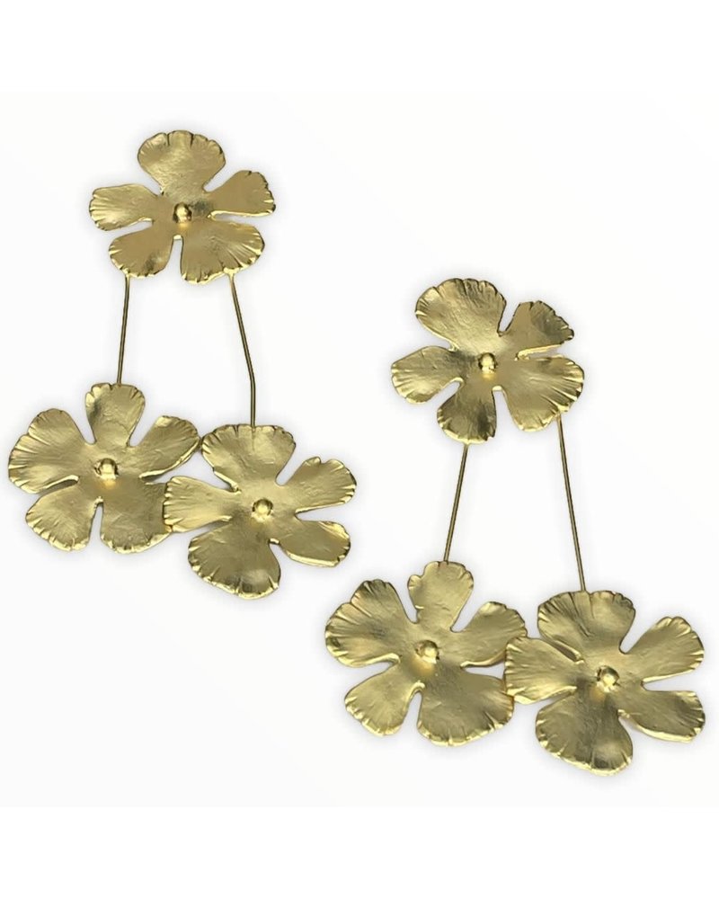 Gold Flower Earrings