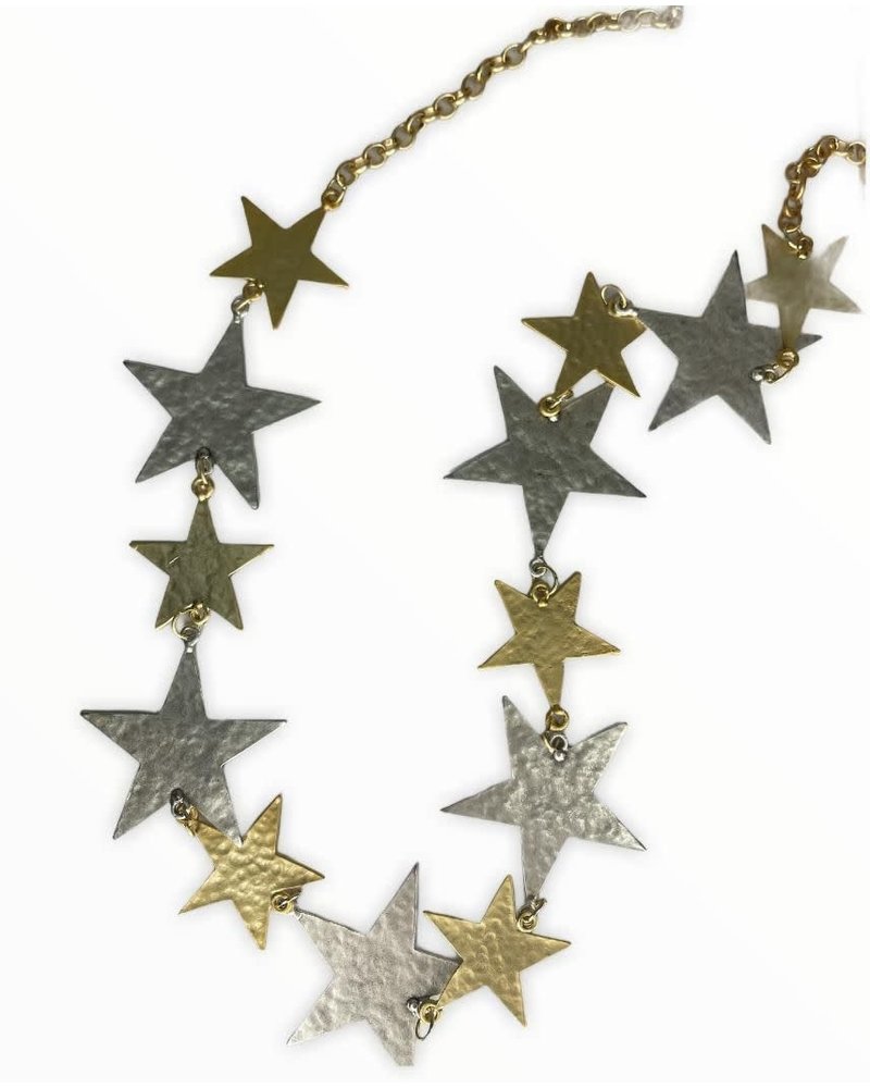 Gold and Silver Star Necklace