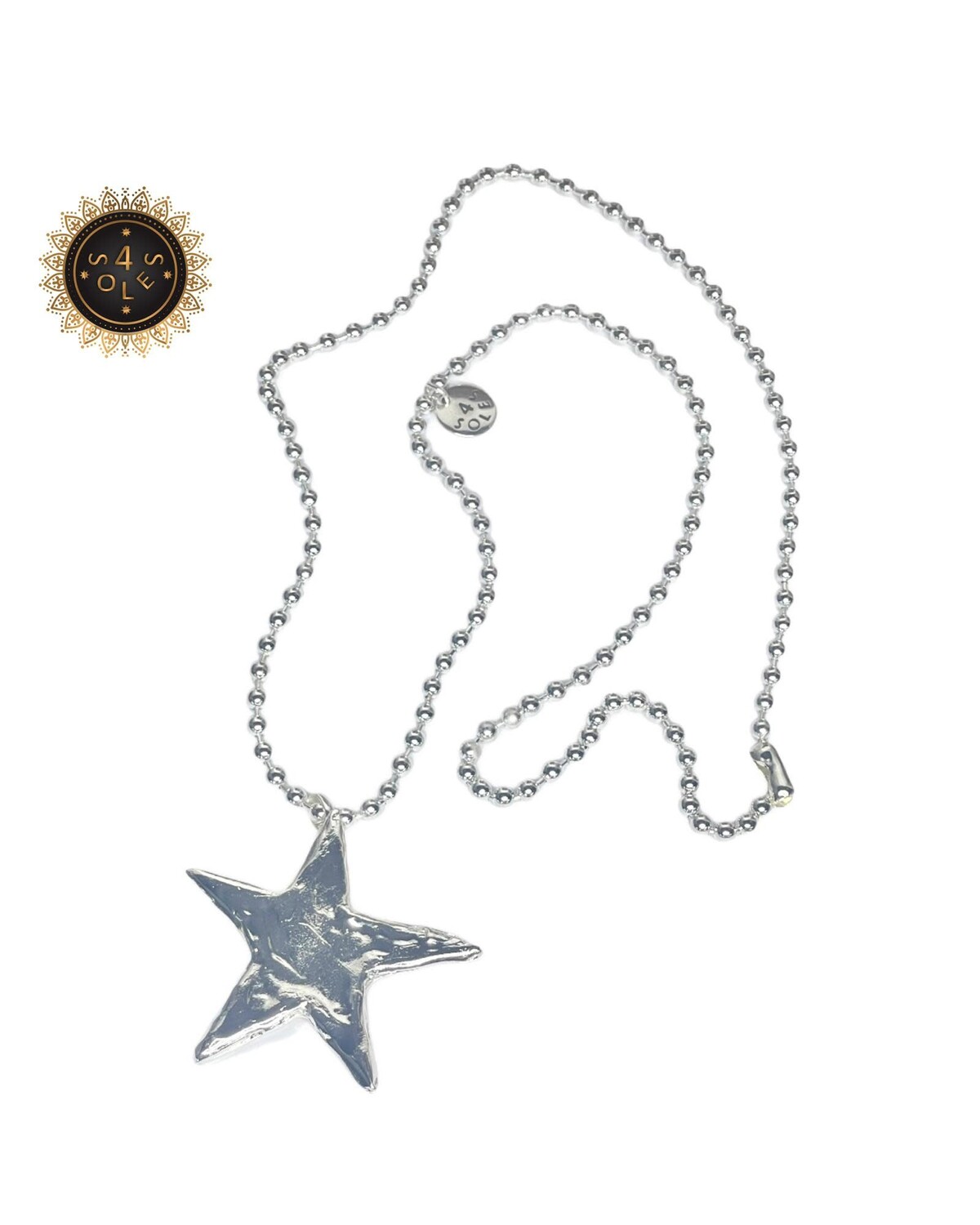 n5666 Silver Star necklace by 4 Soles