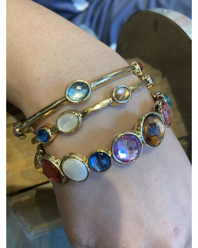 GOLD MULTI COLOR CRYSTAL BANGLE