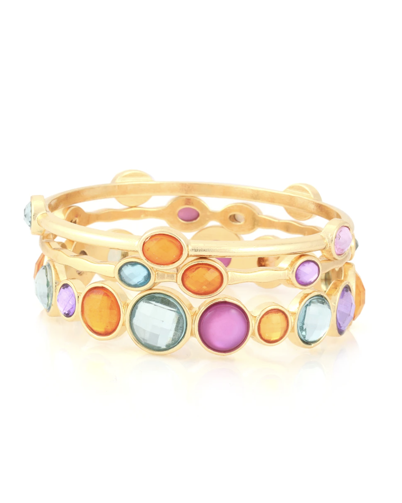 GOLD MULTI COLOR CRYSTAL BANGLE