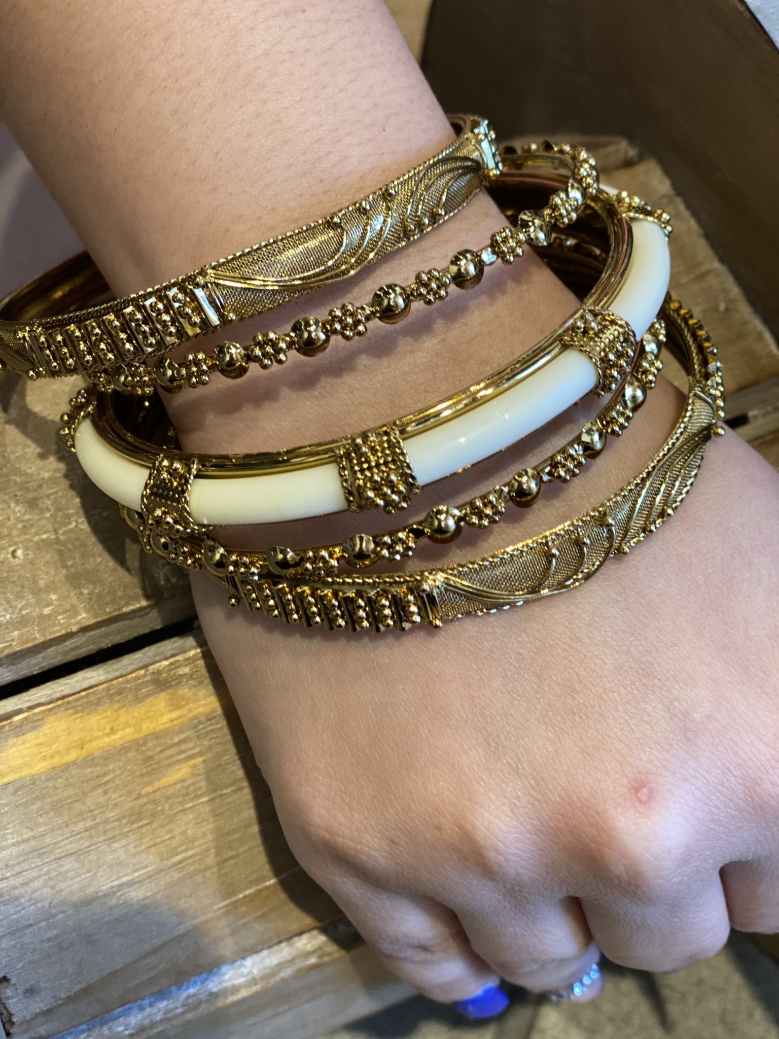 GOLD IVORY BANGLES