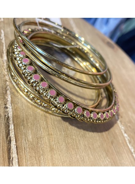 GOLD AND PINK BANGLES