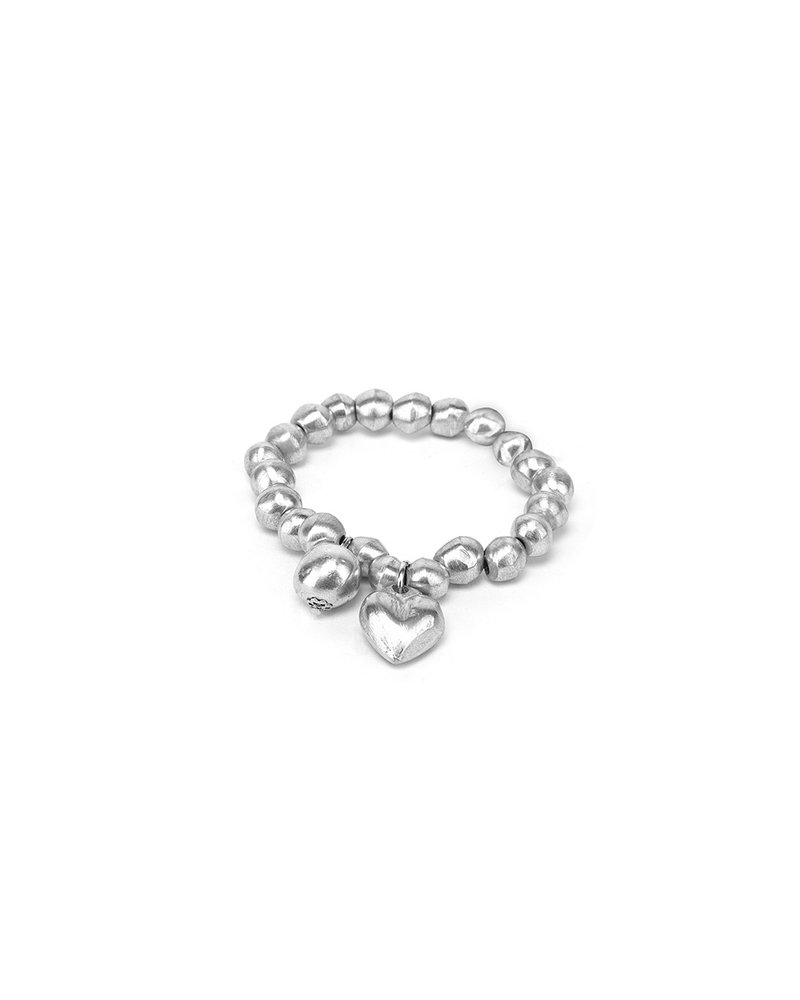 BRACELET BOULE ANNEXE: COEUR BOMBE' E BOULE