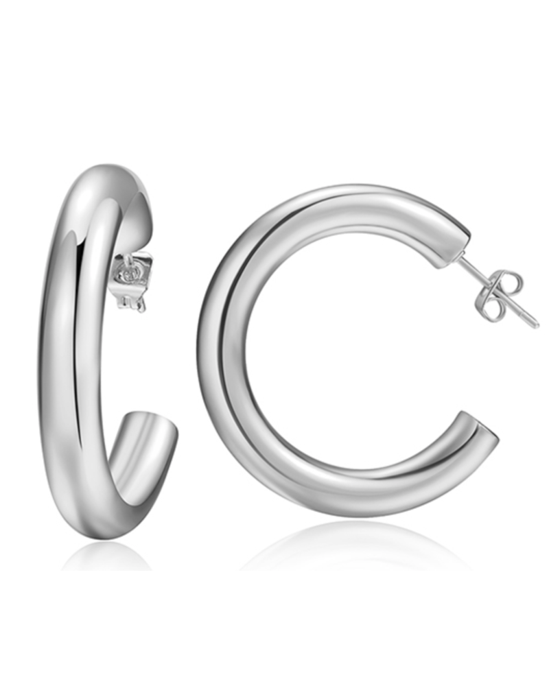 1" Loops earrings silver