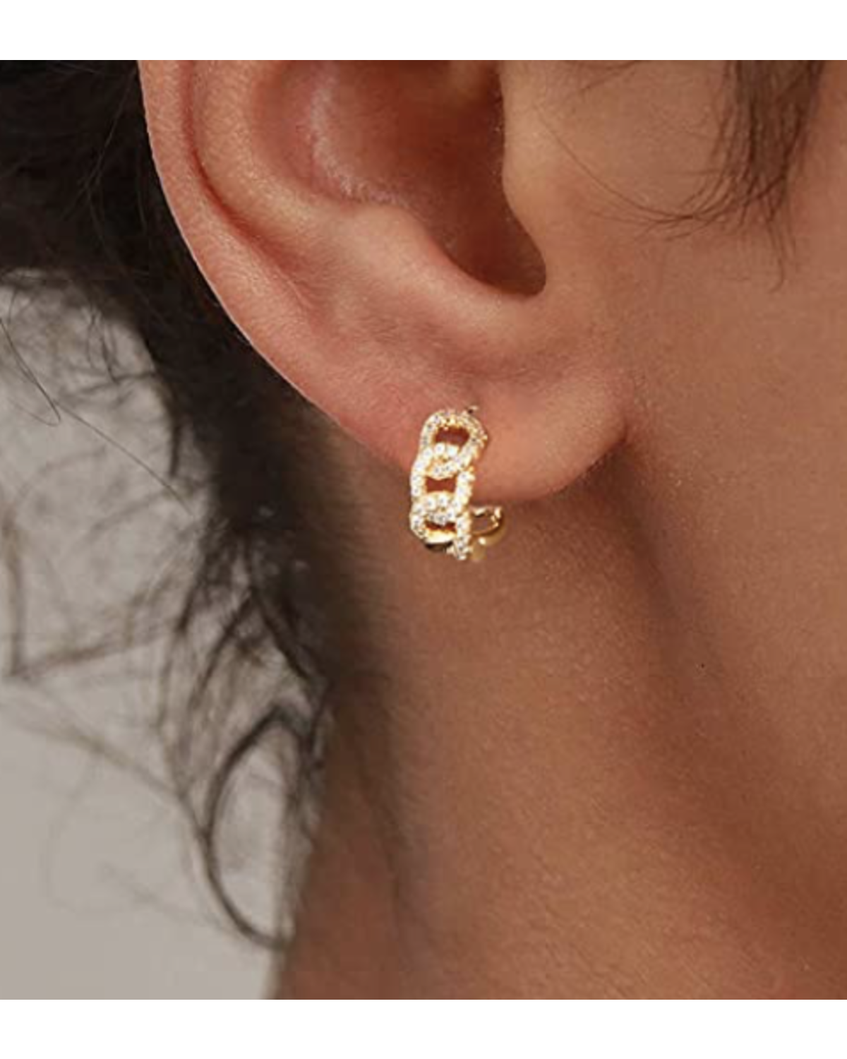 1/2" Gold-plated Cuff Earrings Hoop Earrings