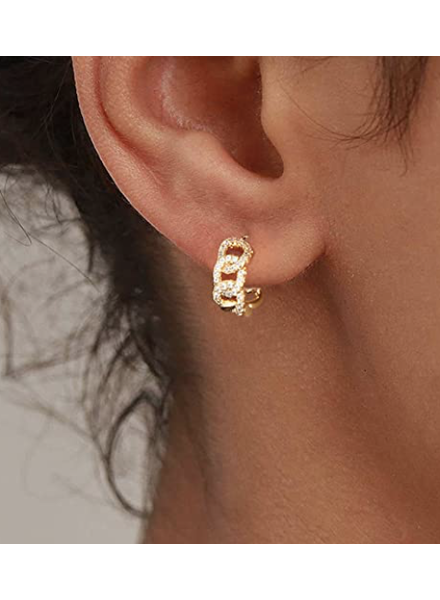1/2" Gold-plated Cuff Earrings Hoop Earrings