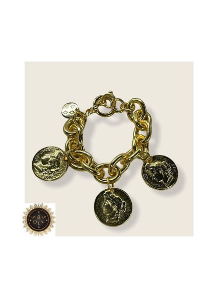 bracelet with coins  4 soles