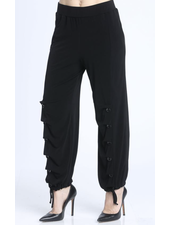 Button Detailed Comfy Pants Black