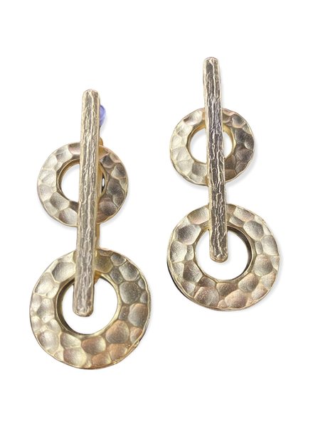 Gold Plated Two Circles Earring