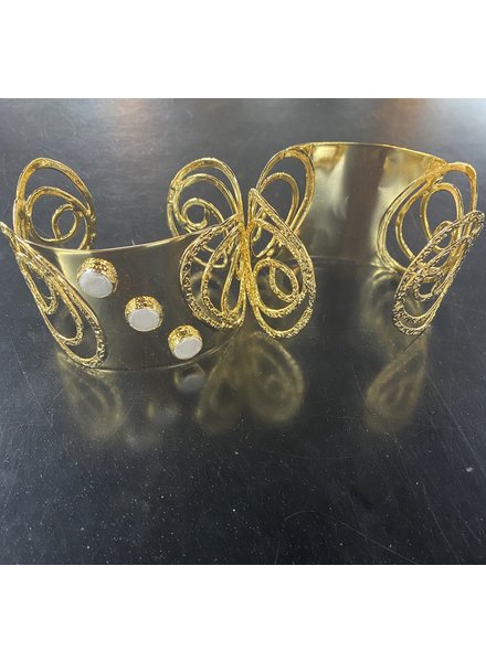 Gold Plated Cuff with Pearls