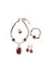 Silver Plated Red Stone Set