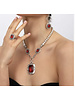 Silver Plated Red Stone Set