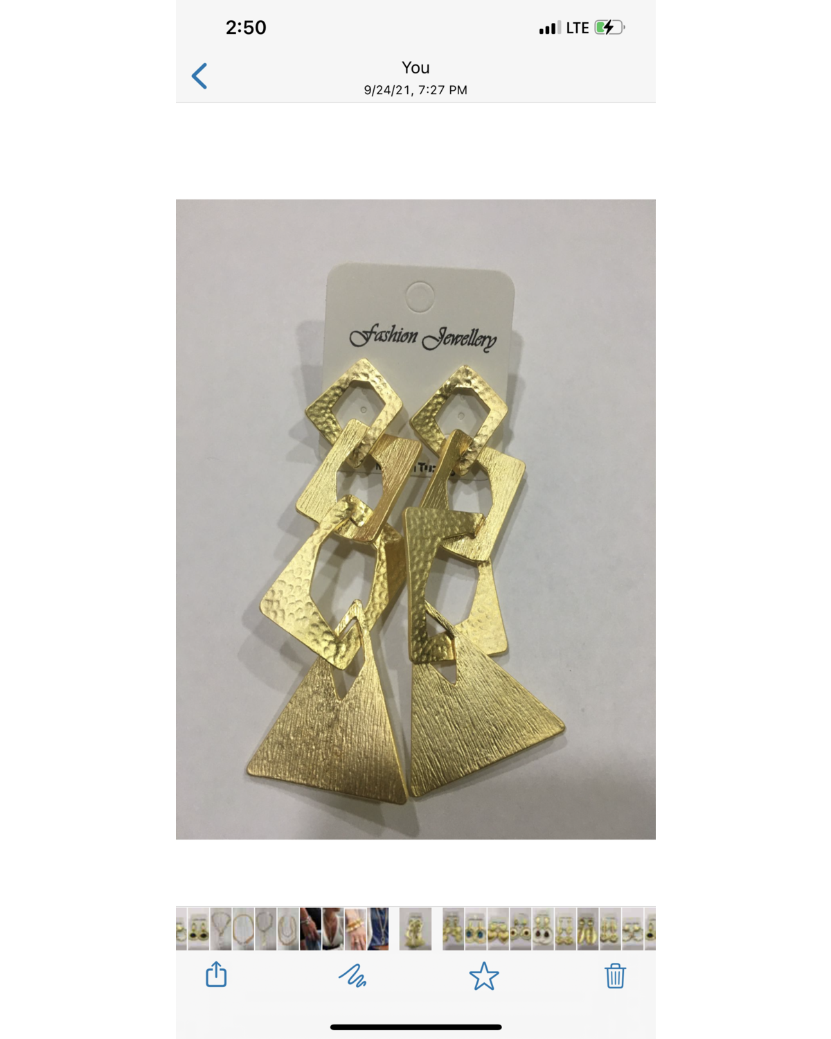 Gold Plated Asymetrical Earrings